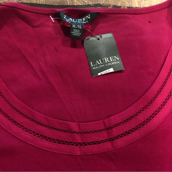 NWT Lauren Ralph Lauren Fuchsia Blouse XL - Picture 4 of 8